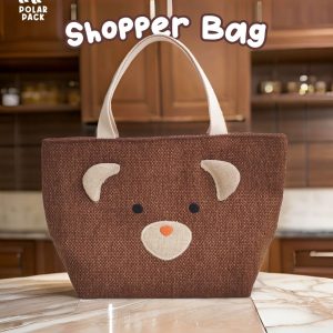 Shopper bag thermal anak motif beruang coklat dari Polar Pack.