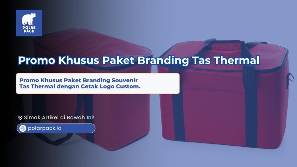 Dua tas thermal merah dalam promo khusus paket branding tas thermal dengan cetak logo custom Polar Pack