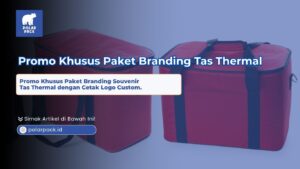 Dua tas thermal merah dalam promo khusus paket branding tas thermal dengan cetak logo custom Polar Pack